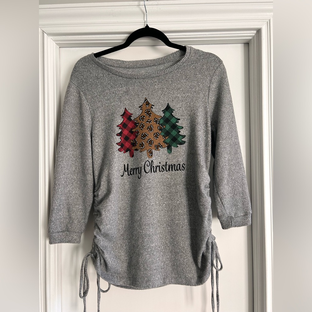 Merry Christmas Lightweight Sweater with Tree Design